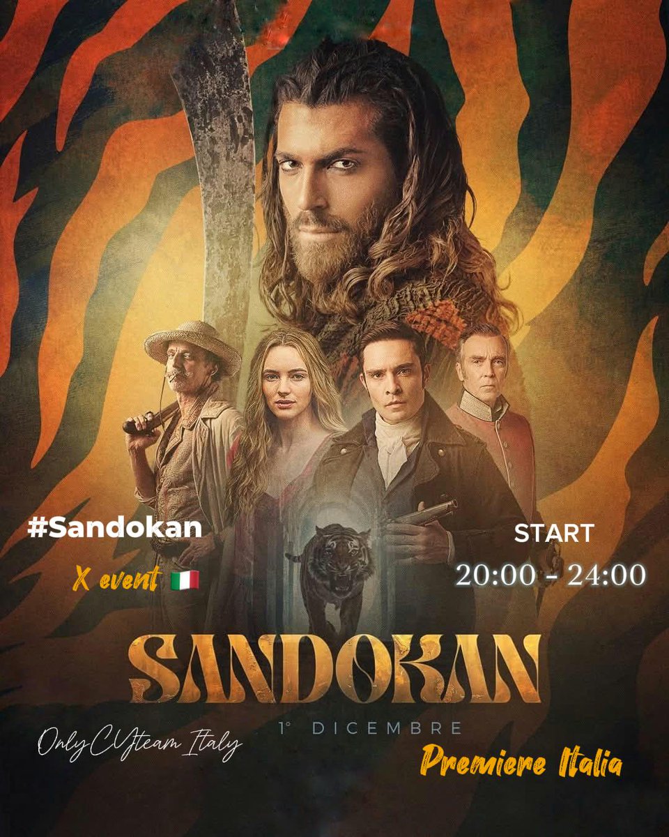 🗓️ Lunedì 1 Dicembre

Premiere Italiana e mondiale di Sandokan! 🇮🇹

Commenteremo insieme la puntata con l'hashtag ufficiale di SandokanRai #Sandokan

⏰ 20.00-24.00 🇮🇹

Facciamo sentire il nostro sostegno a Can!

#CanYaman
#Teamltaly
#OnlyCanYamanTeamltaly