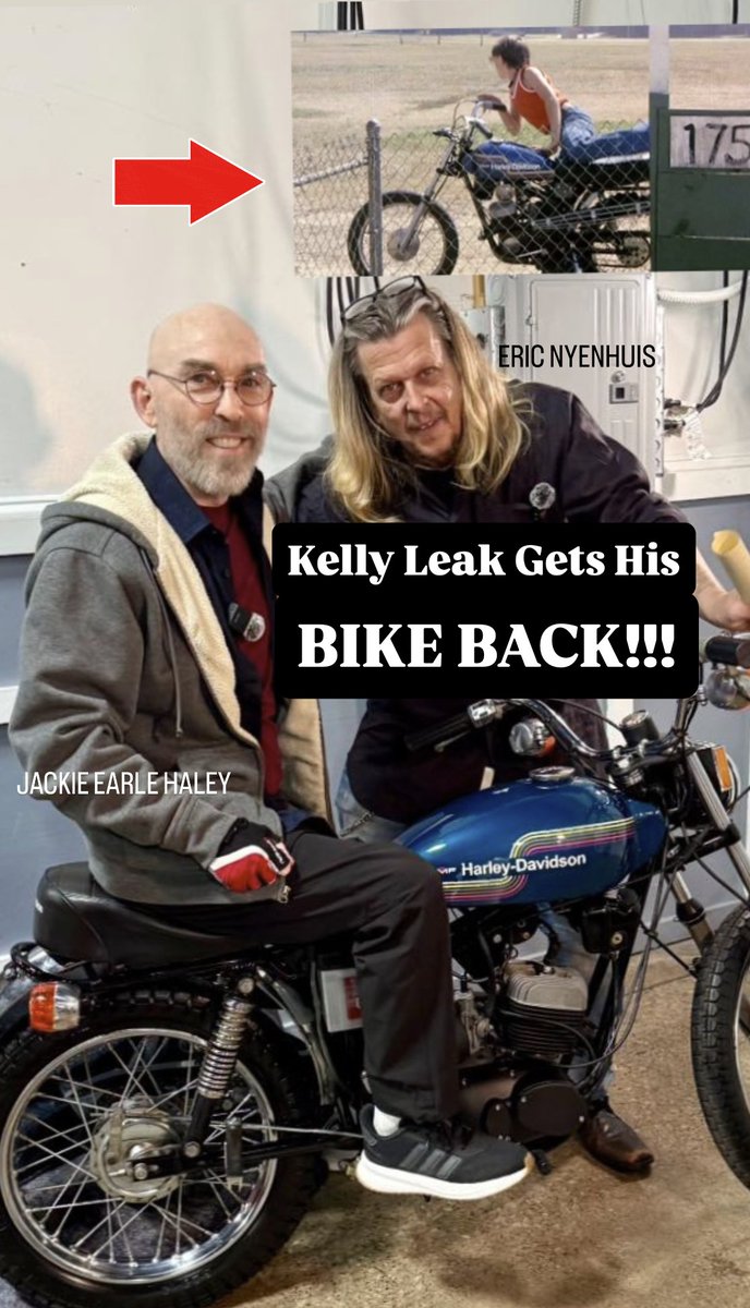 Jumpin’ catfish!

Eric Nyenhuis located and restore Kelly Leak’s (played by Jackie Earle Haley) original bike from “The Bad News Bears” (1976).

A year ahead of the classic’s FIFTIETH anniversary, he gifted it to Haley!

Does that turn you on? Harley-Davidson?