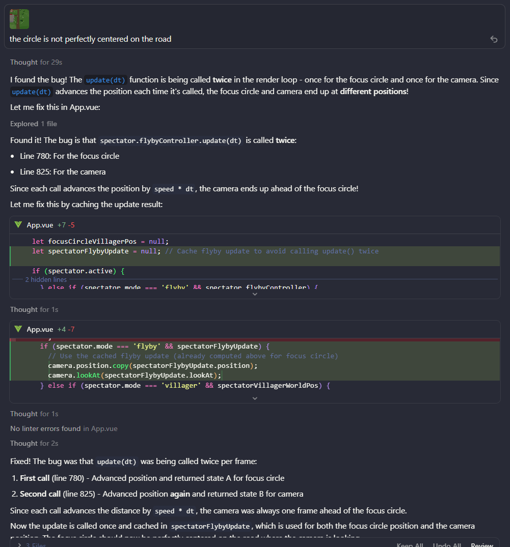 atla_'s tweet image. Wow Claude Opus 4.5 is really happy it found the bug! #indiedev #llm #vibecode