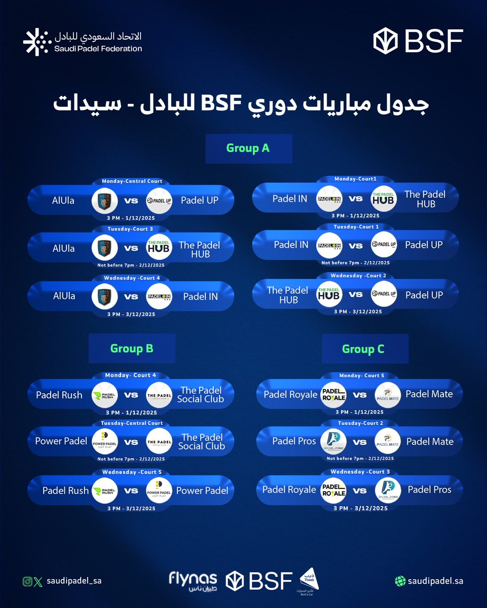 جاهزين؟ 🔥
هذه جداول مباريات دوري البنك السعودي الفرنسي BSF للبادل 2025 – الرجال والسيدات.
مواجهات قوية، مستويات عالية، وبطولة نارية تنتظرنا.
بالتوفيق لكل الفرق واللاعبين واللاعبات 🙌🎾
<a href="/BSF_sa/">BSF</a>