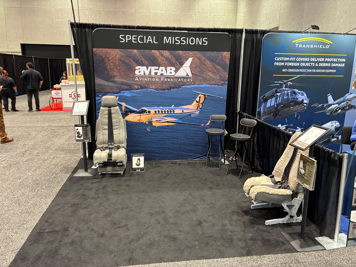 AvFab attended the 2025 Cribbins "Futures Forum" in Huntsville, AL Nov. 17-20 hosted by Army Aviation of America Association (#AAAA).  On display was our original ISR seat, the "Sentinel" (below right) and our newest ISR seat, the "Guardian" (below left).  avfab.com/products/view/…