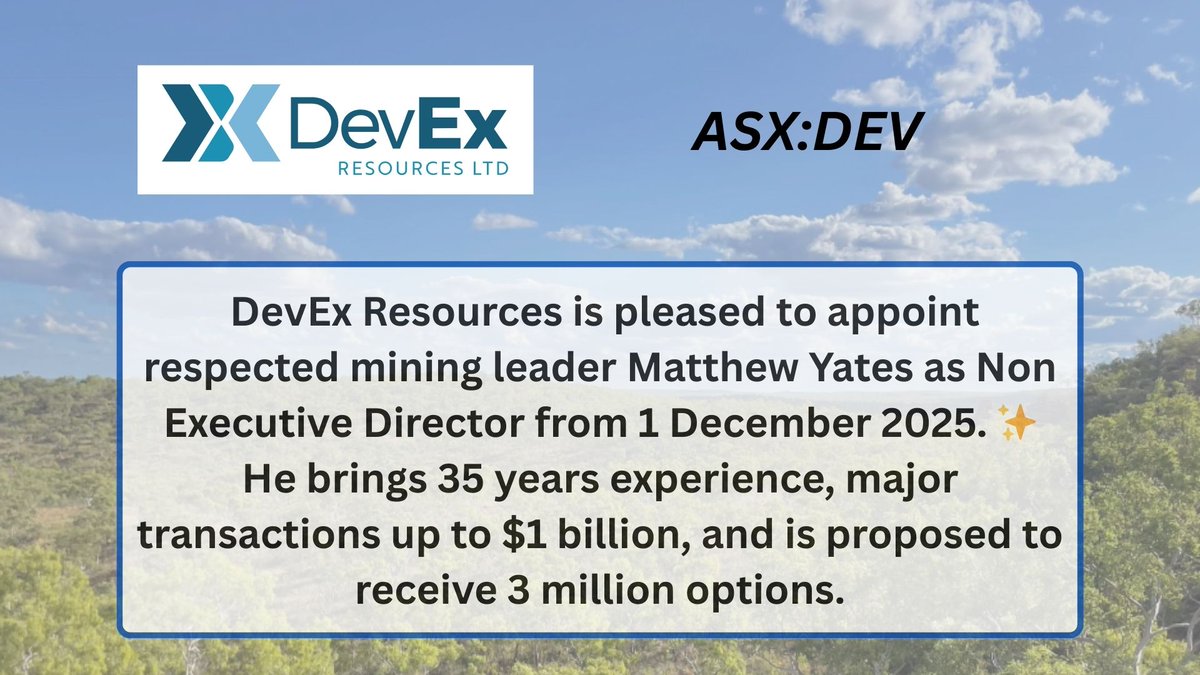 DevExResources's tweet image. $DEV

#Gold #ASX #DKM #Exploration #Mining