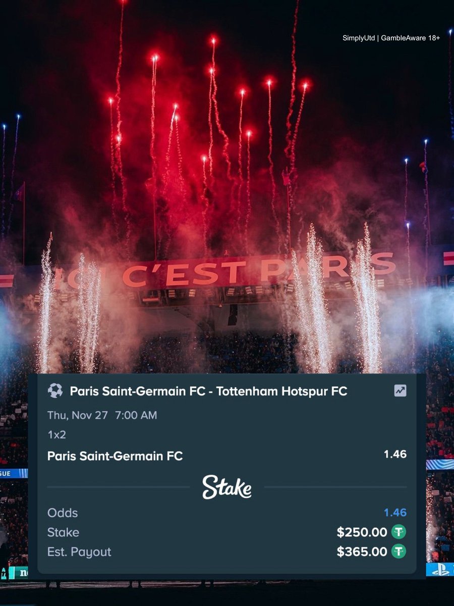 🚨 PSG v Tottenham

⚽️ Prediction: PSG Win ‼️