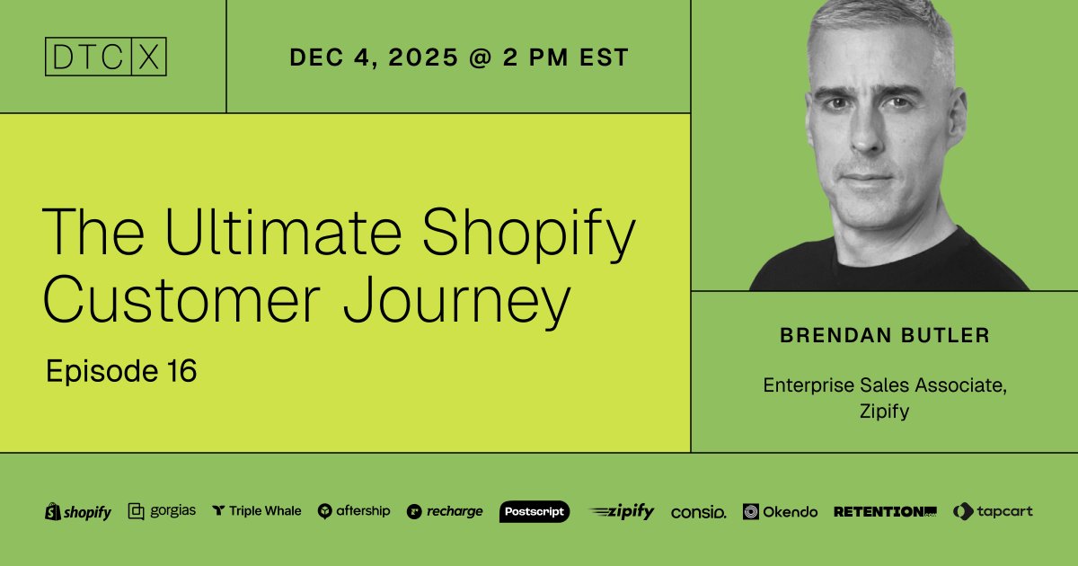 zipifyapps's tweet image. 🚨 Shopify brands, want to level up your entire customer journey (not just the checkout)?

📅 Join us LIVE on December 4 @ 2PM EST for Episode 16 of the Ultimate Shopify Customer Journey Series and learn how top brands scale CX that drives real revenue.

🧠 We’ll show you how to:…