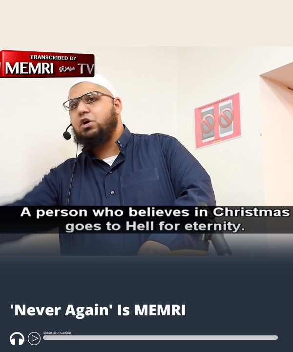 MEMRIReports's tweet image. ‘Never Again’ Is MEMRI 
ow.ly/XOKX50XxRpa