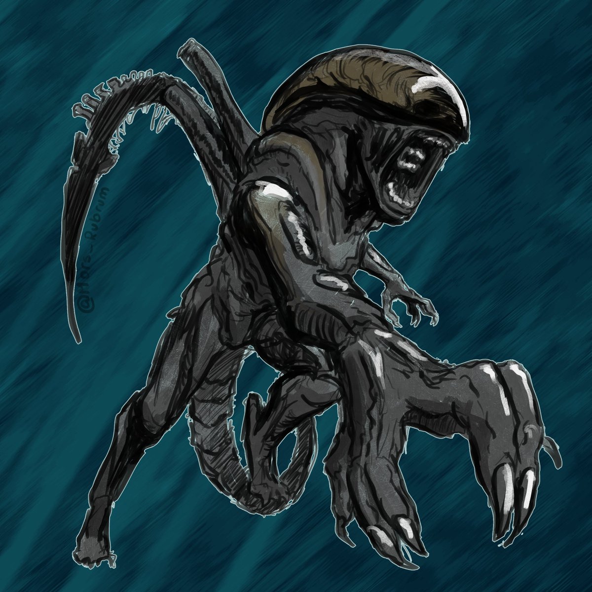 egosumdiaboli's tweet image. lil practice from last night, took ~20 minutes
#alien #xenomorph #fanart