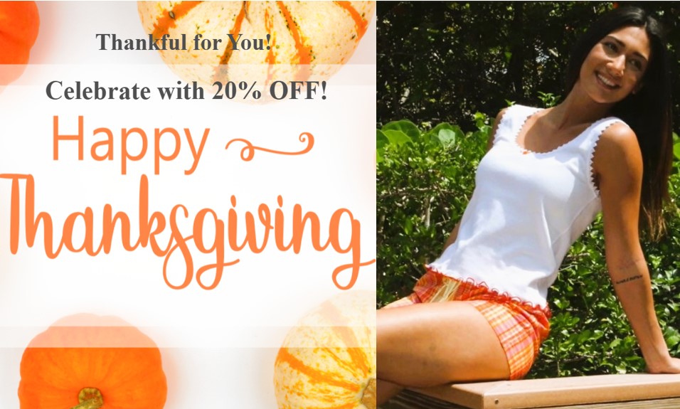 Happy Thanksgiving!!!

To celebrate this festive season, we're thrilled to announce a special treat just for you: enjoy 20% OFF.
Shop Now:  unusualbabeundercover.com
Code: HT20

#cottonsleepwear #cottonsleepwear #women #womensfashion #womensstyle #womenpajama