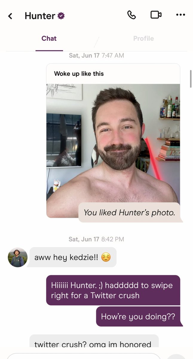 Kedz's tweet photo. How it started. How it’s going.
Now that’s crazy. Thanks Hinge. ❤️ https://t.co/oV8ee795QR