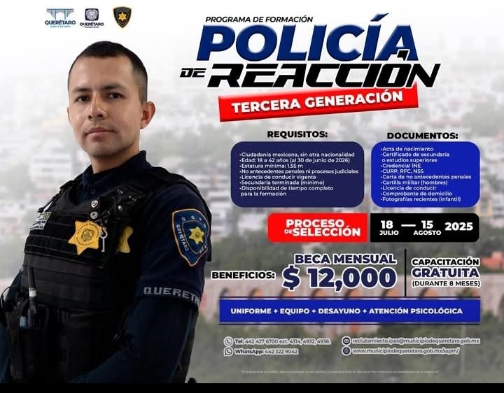 Rayas10Maria's tweet image. Querétaro 
@FeliFerMacias   Hay muchos ciudadanos, que quieren formar parte de la  policía  municipal, pero tienen 45 años a 47 años, seria bueno cambiar la edad máxima, daría más oportunidades a más ciudadanos de formar parte del equipo que tiene la Policía Municipal .