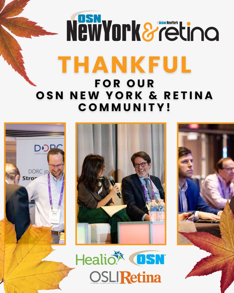 Fresh from #OSNNYandRetina 2025, we’re feeling extra thankful for the attendees, faculty, supporters and industry partners who make this meeting extraordinary every year!
Relive the highlights at rebrand.ly/livefromosnny25
<a href="/Healio_OSN/">Ocular Surgery News</a> <a href="/OSLIJournal/">Ophthalmic Surgery, Lasers & Imaging Retina</a>