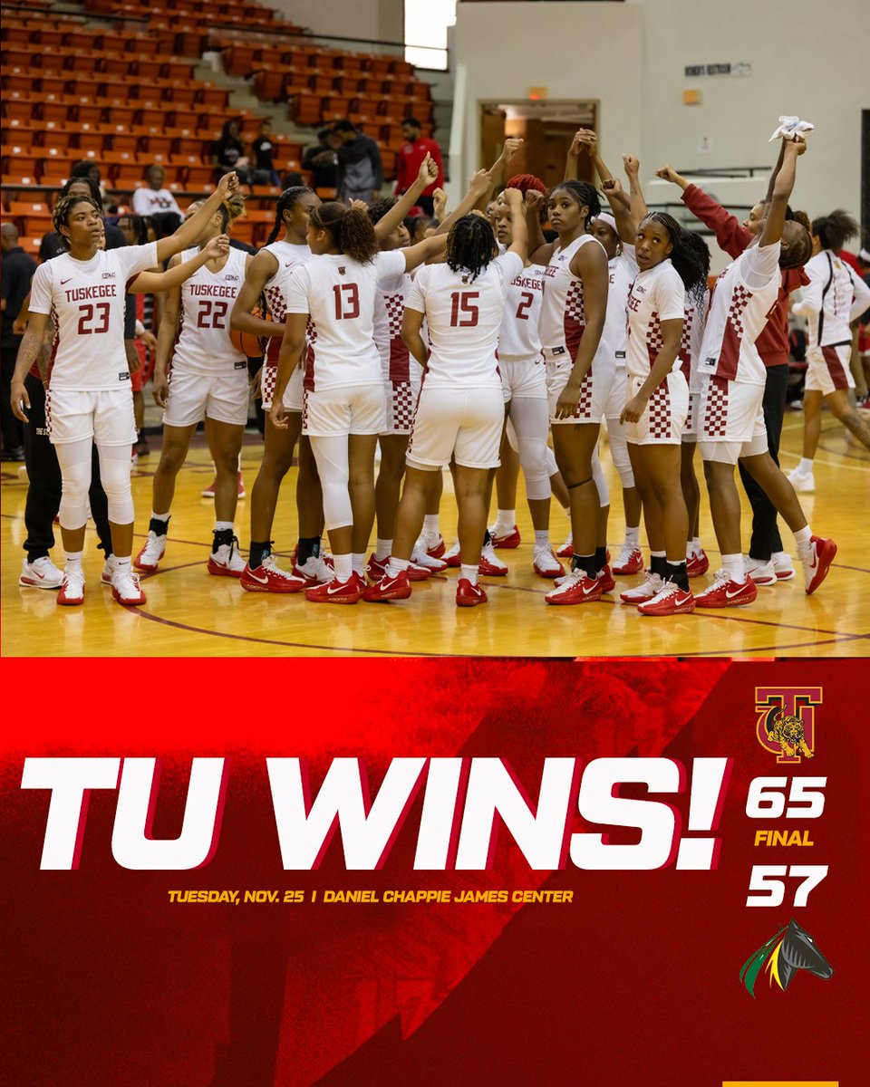 Another one in the Chappie James Center! Tuskegee defeats Kentucky State 65-57 and keeps the momentum rolling.

#SkegeeWBB l #MyTUAthletics l #SIAC
