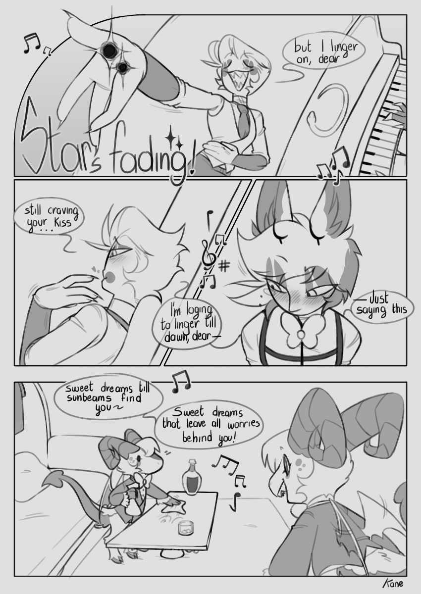 K4nekya's tweet image. CHAPTER 4
page - 5/??

yeah yeah, I&apos;m still thinking about it

#HazbinHotel #radioapple #appleradio