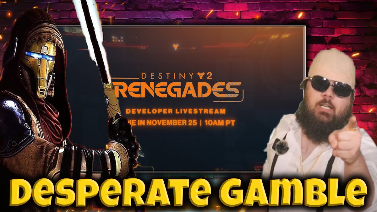 Destiny 2 Renegades Bungie's LAST Gamble Live Reaction youtu.be/bdVA6EWXgz4