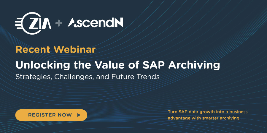 ziaconsulting's tweet image. Big thanks to Jeremy White, Ben Welch, and J.R. Thompson for an incredible SAP archiving webinar!

We’ve recapped the insights in a new blog. Plus, you can watch the full session on demand.

Read + watch here: bit.ly/3Xm1qYO

 #SAP #S4HANA #DataArchiving #AI