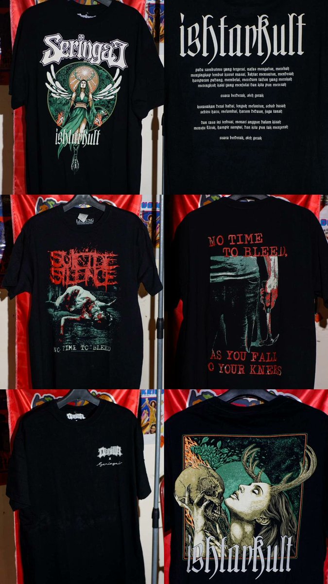 GamalielTri's tweet photo. @meme_posser RTF Size L
Seringai Cursed L
Noxa M
Ishtarkult vol 1 XL, vol 2 L
Suicide L
Danilla L
DS L
Seperti Api XL,
Price, Boleh DM https://t.co/vdpL5P8jto