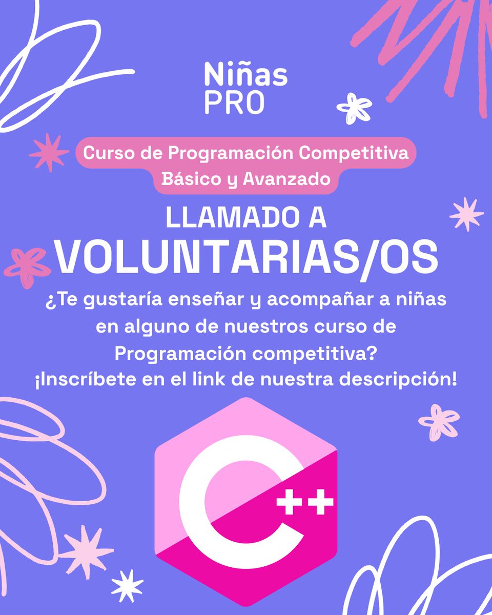 ninasPro's tweet image. Se abre el voluntariado para Programación Competitiva! 🏅💻

Más información de nuestros cursos: linktr.ee/ninaspro

Comparte este post con alguien que siempre está resolviendo problemas de programación  😉

#Voluntariado #ProgramaciónCompetitiva #OlimpiadasDeInformática