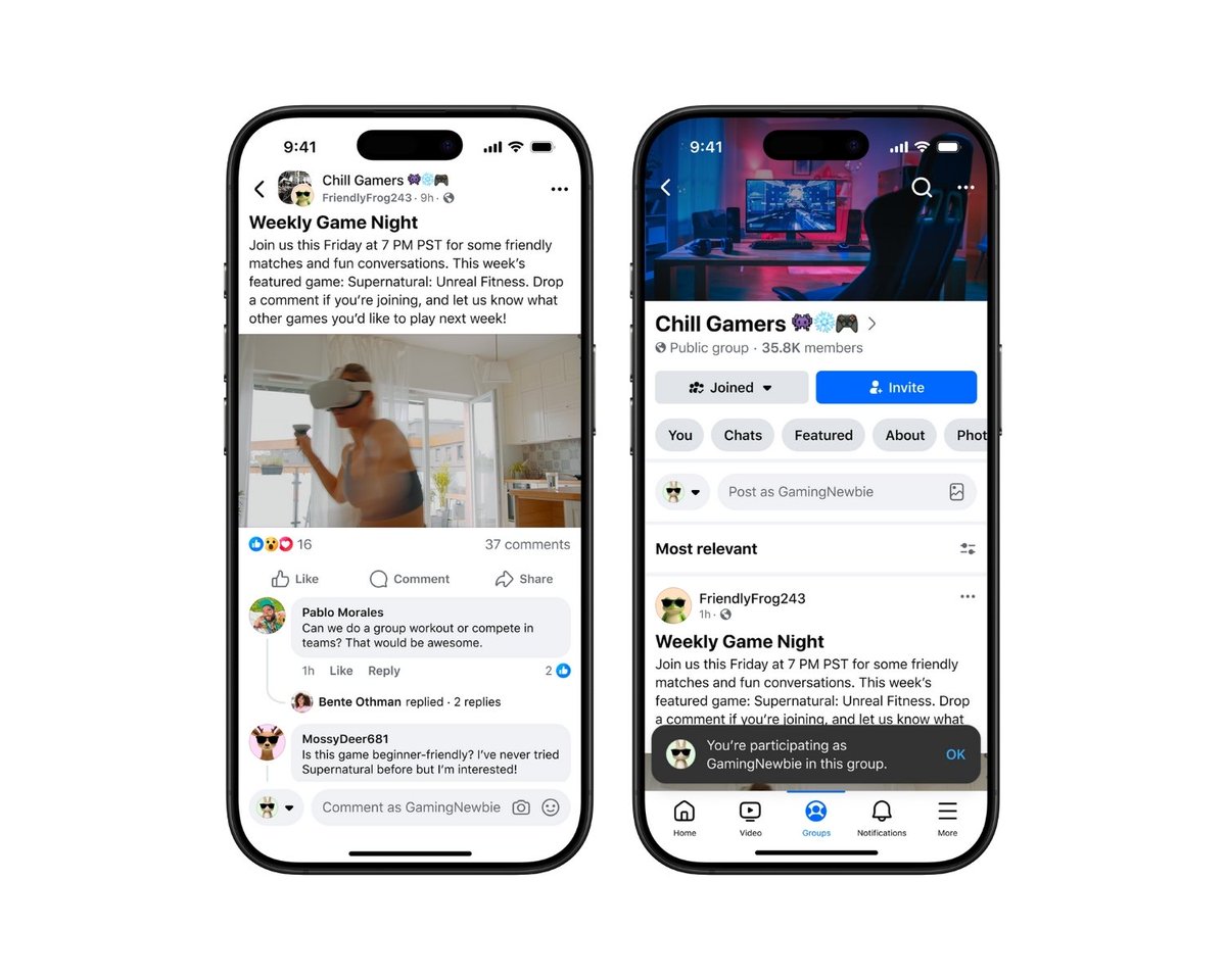 techdergi's tweet image. Facebook Gruplarında Takma Ad Dönemi Başlıyor! 🎭

​Meta, Facebook gruplarında kimlik esnekliğini artıran bir özellik sundu. Artık kullanıcılar, grup içinde gerçek adları yerine özel bir takma ad ve kişiselleştirilmiş avatar kullanarak paylaşım yapabilecek. Bu, gizliliğe önem…