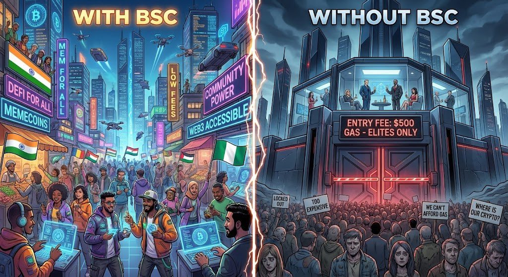 MetaFinancialAI's tweet image. Have you ever wondered what the crypto world would look like without the BSC network?
Here is the cold, hard truth, item by item 

What if BSC and BNB didn&apos;t exist?
1-)DeFi growth would have been much slower
BSC made Uniswap forks, yield farming, and staking cheap enough for…