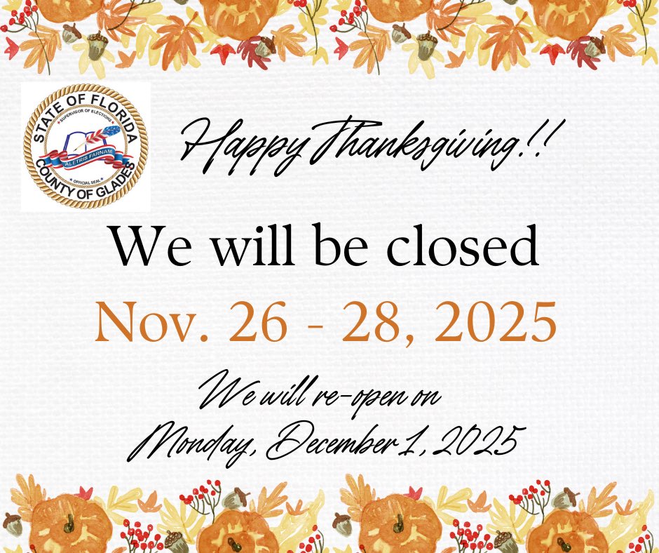 voteglades's tweet photo. Happy Thanksgiving from our family to yours. https://t.co/P2LdTwaBdp