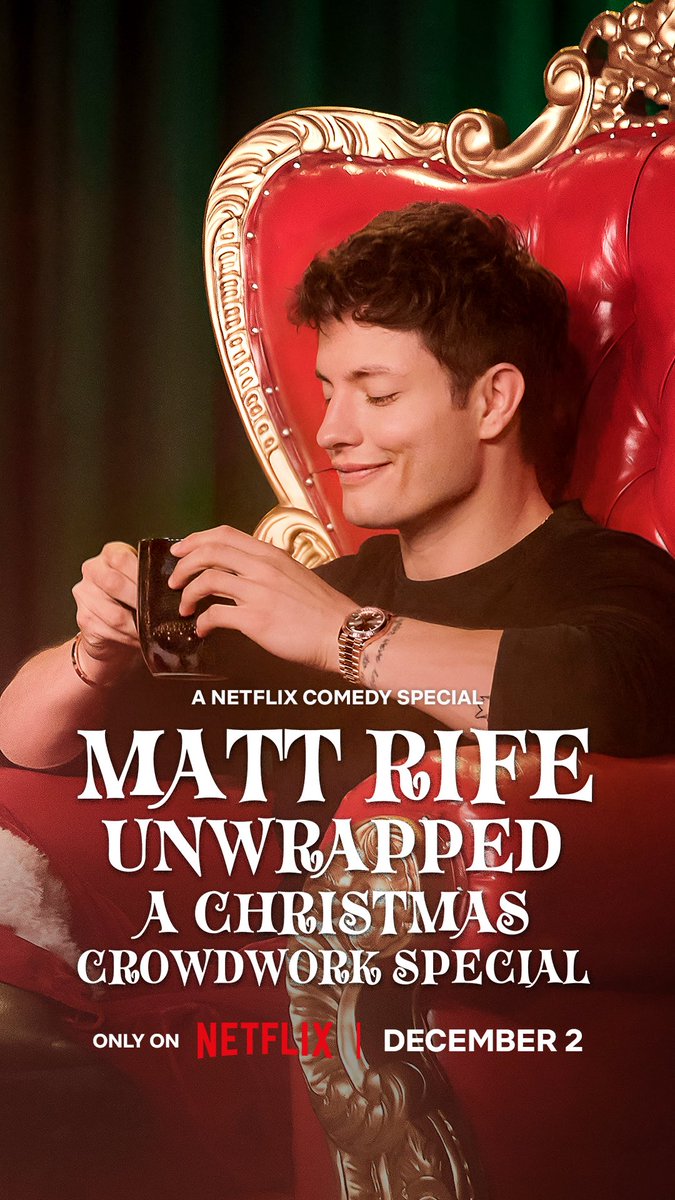 mattrife's tweet photo. DECEMBER 2nd‼️🎄
Watch #UNWRAPPED on @netflix 🎅🏼 https://t.co/WR25FBVLeV