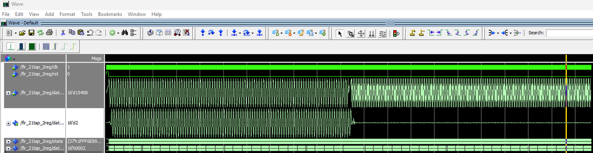 ATaylorFPGA's tweet image. Little late night fun with FIR Filters . Upper waveform is input and lower waveform is output.