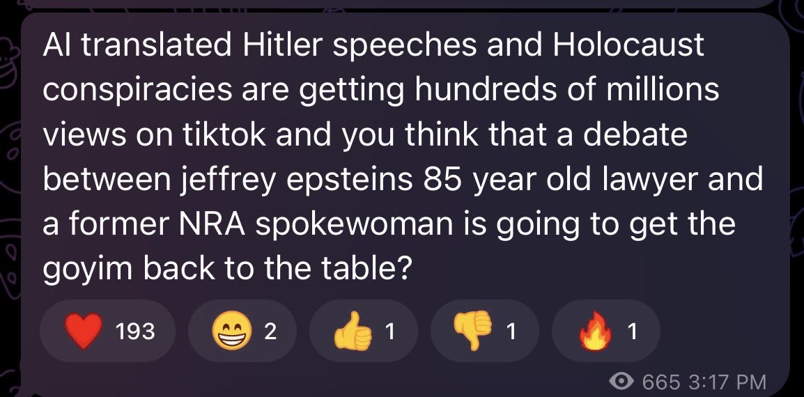 Nick Fuentes on Telegram