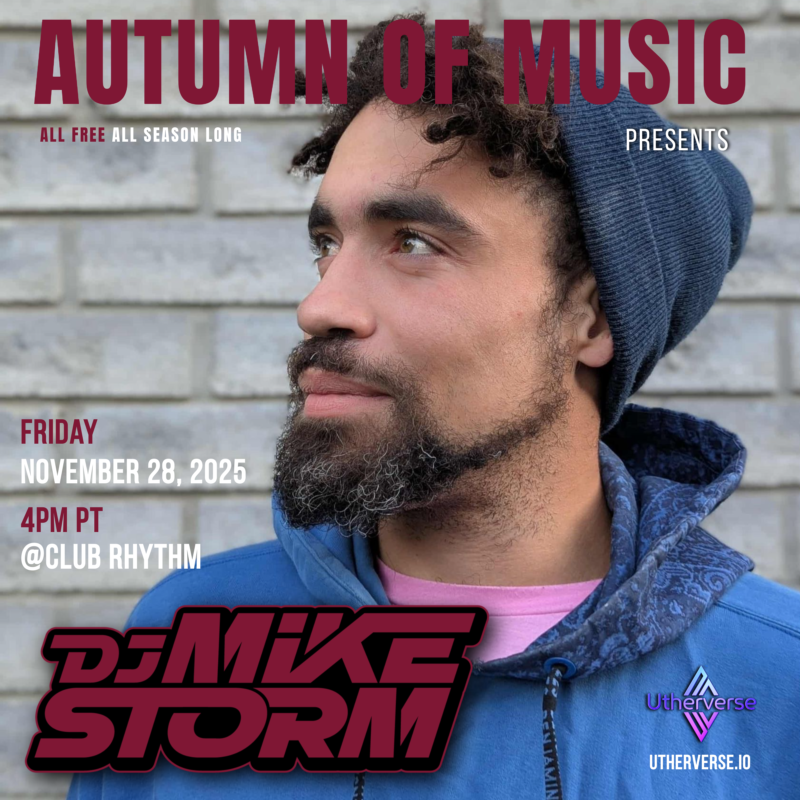 Utherverse's tweet image. Join us during the last week of our virtual music festival, Autumn of Music. We have new DJs and are also featuring the return of one of our audience's favorites. All events are free and online. Find more details on our website. vist.ly/4fzgd