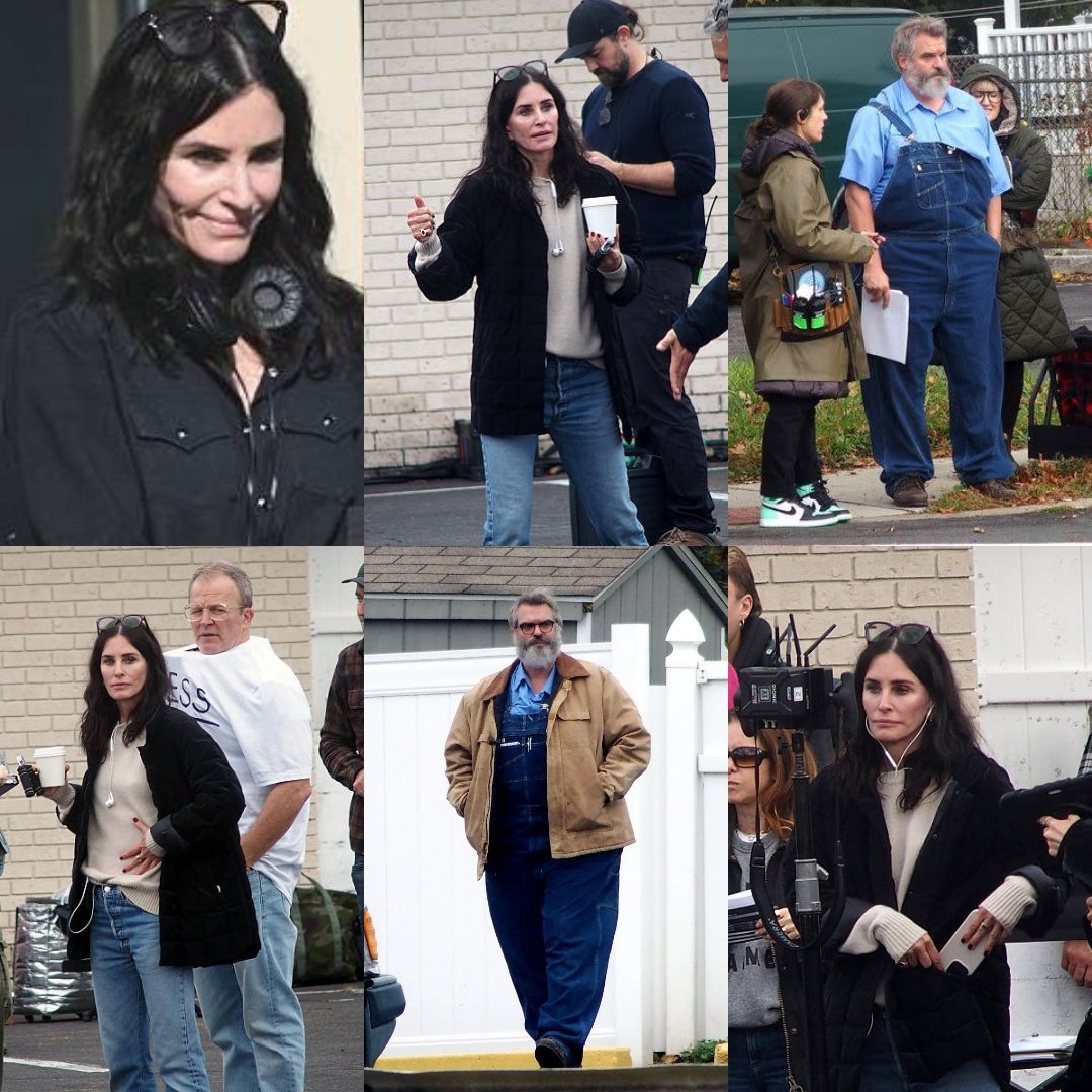 JustinBush88's tweet photo. It is Courteney Cox and David Harbour on set of Evil Genius. #EvilGenius 🎥 https://t.co/Ml0EX2QvKN