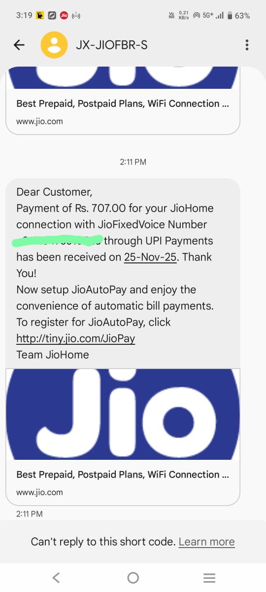 bal_ashim's tweet photo. @JioCare @reliancejio @JioHotstar @reliancejio this is the profe.... But still my internet not starts........ What to do now? Is it not a scam? 
@NeonMan_01 @tarunkediaa https://t.co/bPYgCkp0DU