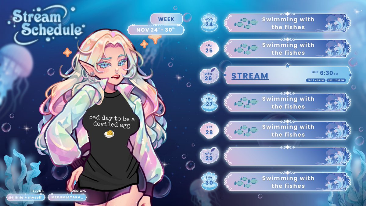 CIYRIN's tweet image. 💋Stream Schedule week of 11/23 🎶

Would you believe me if I told you I got done in the studio (spoiler) and panicked when realizing I didn’t post my schedule earlier, only to see that I actually already made it last week?

‘Cause I would.

Anyway, stream tomorrow of (hopefully)…