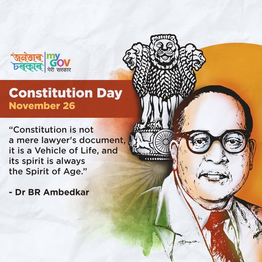 AmitCSS11's tweet photo. "I feel that the #Constitution  is workable; it is flexible and it is strong enough to hold the country together both in peace time and in war time. Indeed, if I may say so, if things go wrong under the new constitution the reason will not be that we had a bad Constitution. What we will have to say is that Man was vile."
Dr. B.R. #Ambedkar  on the Constitution.
Our Constitution has withstand, hold together the country both in peace and war time, rebuilding the Indian Society on the cardinal principal of humanity: Equality, Liberty and Fraternity deeply rooted in the Indian Culture. Let's celebrate our Constitution and imbibe the Constitutional Morality as envisaged by the great Man.
Wishing all #ConstituionDay.
@RohtasB @kunalrgautam @ThePSFront @praveenrpal82 
@praveenrpal82 
#संविधान_दिवस
