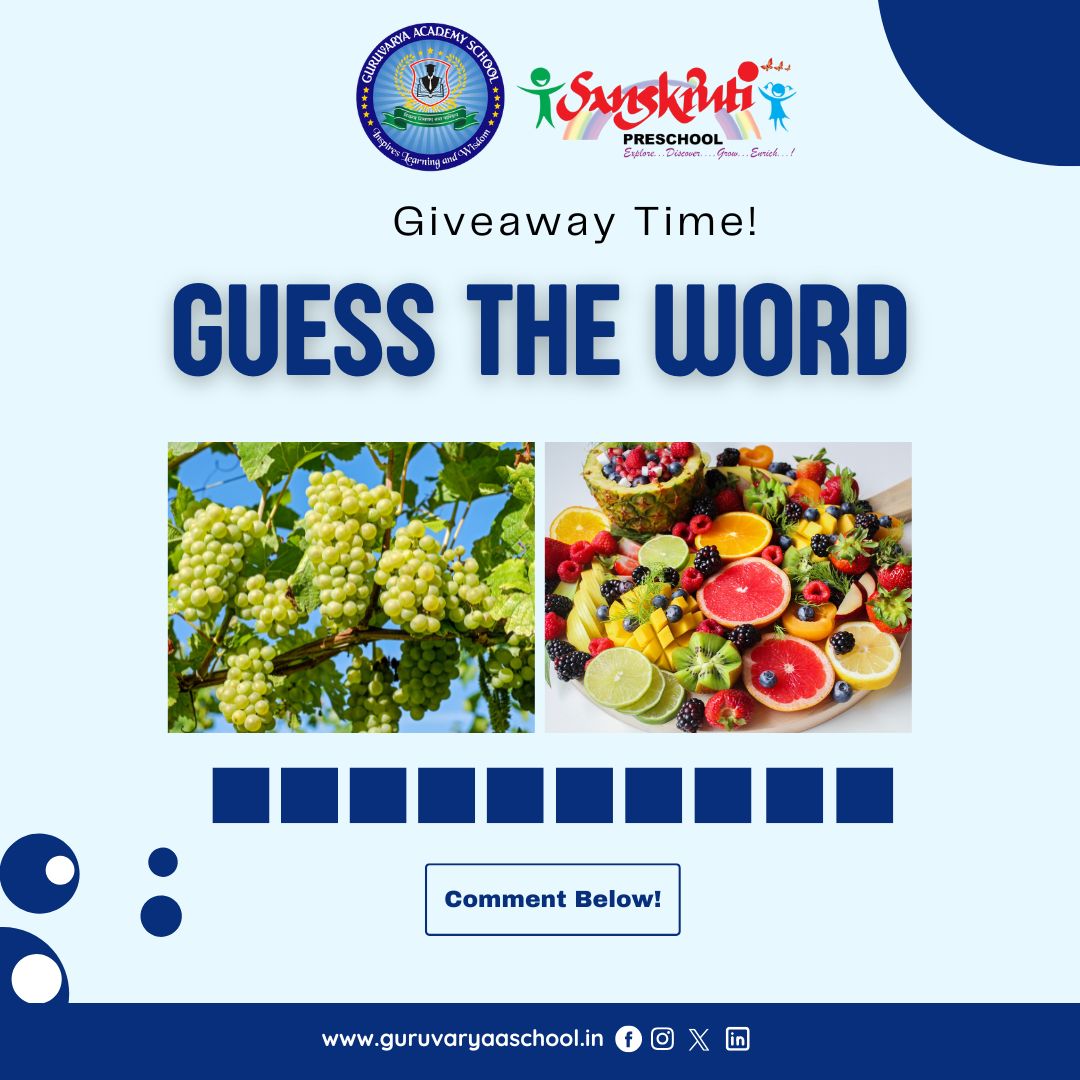 GuruvaryaP's tweet image. 🧩 𝐆𝐮𝐞𝐬𝐬 𝐭𝐡𝐞 𝗪𝗼𝐫𝐝! 🧩
 
 GRAPE + FRUIT = ?
 
 Drop your answer in the comments and let’s see who gets it right first! ⬇️😄
 
 #GuessTheWord #WordChallenge #WordGame #MindChallenge #LearnWithFun #GuessItRight