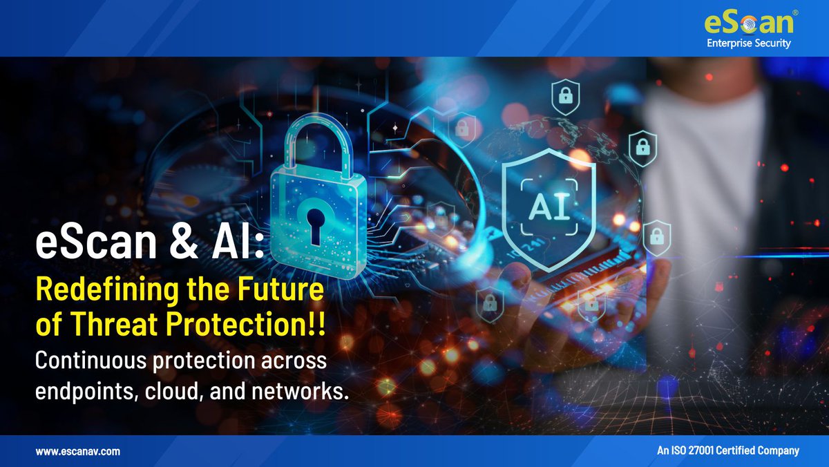 escan_tweet's tweet image. eScan and AI: Redefining the Future of Threat Protection

When AI meets cybersecurity, the future becomes more secure.
With eScan, that future starts today.
bit.ly/3vgw3Rn
#eScan #AI #CyberSecurity #ThreatProtection #NextGenSecurity #AIDrivenDefense #ZeroDayProtection