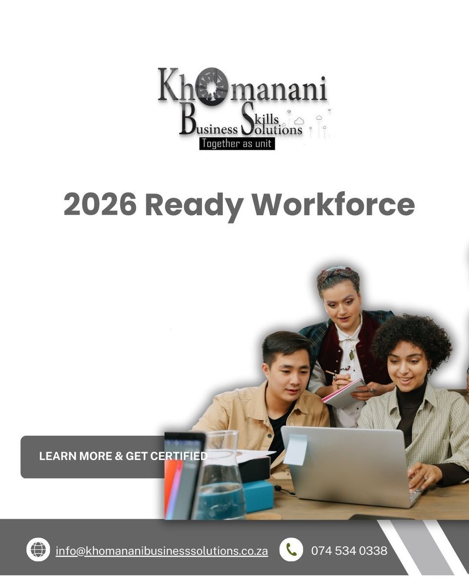 KhomananiBSS's tweet image. 2026 is around the corner. 
Is your workforce ready for it? 

#FutureSkills #WorkforcePlanning #KhomananiBusinessSkills