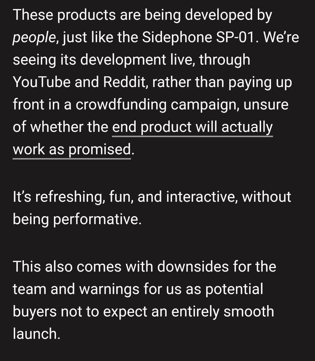 One of the highlights from <a href="/AndyBoxall/">Andy Boxall</a>'s article about Sidephone:  androidpolice.com/quirky-sidepho… - In the age of AI slop and endless new things, building with people matters more