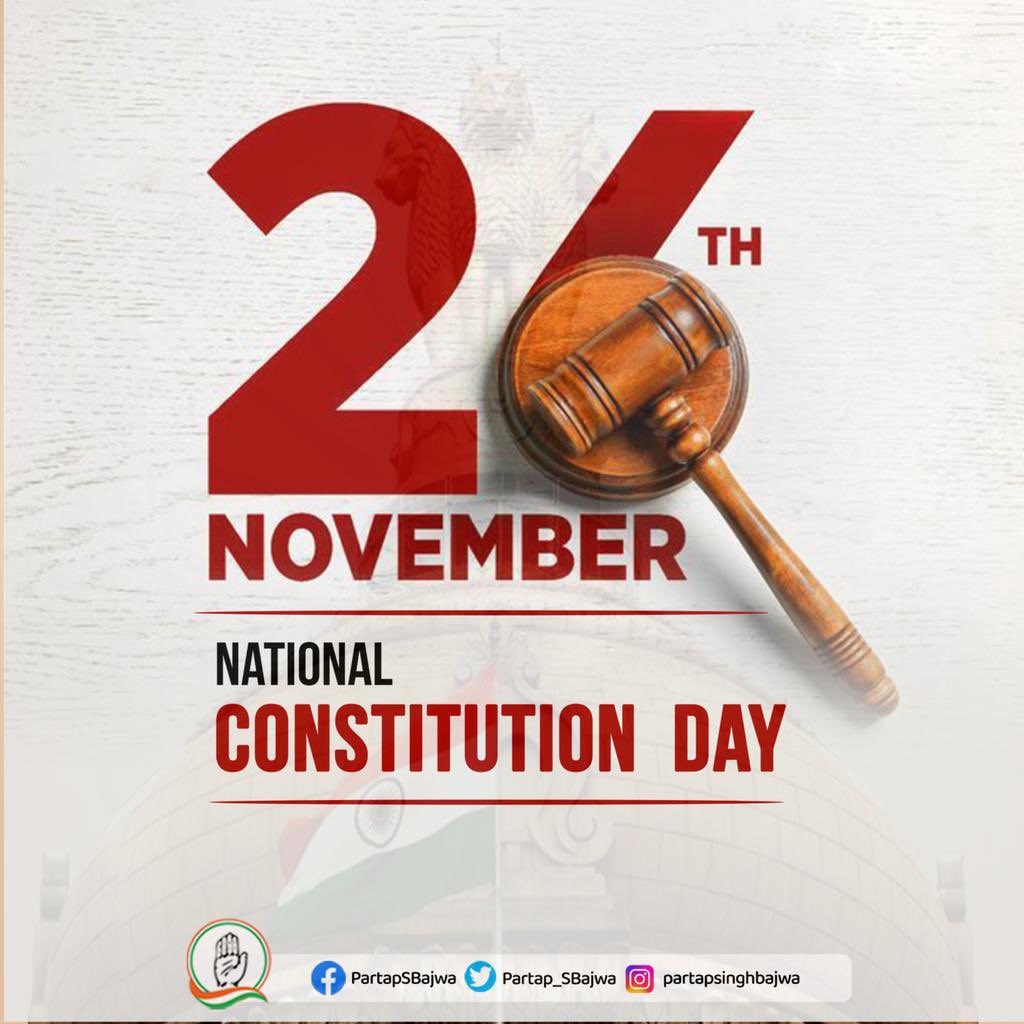 Partap_Sbajwa's tweet image. On Constitution Day, we bow in gratitude to Dr. B.R. Ambedkar, Pt. Jawaharlal Nehru, and all our founding fathers who shaped the guiding document of our Republic. Their vision of an egalitarian India — where justice, dignity, and equal opportunities empower every citizen —…
