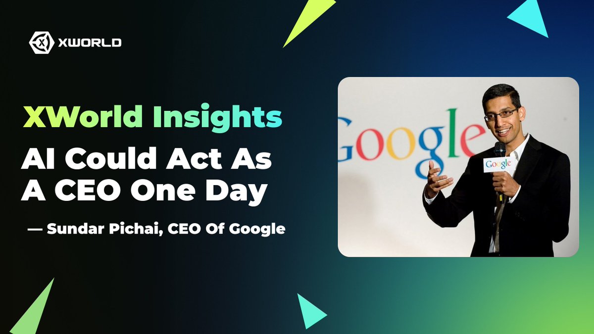 🚨 Google CEO: "AI could act as a CEO one day"

💬 In a recent BBC interview (via NDTV), Sundar Pichai highlighted a shift in intelligence, stating: "I think what a CEO does is maybe one of the easier things for an AI to do one day". He predicts that in the coming year, AI will