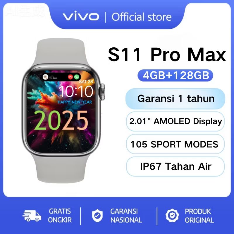 Cek VIVO Smartwatch Series S11 Pro MAX 2.0" HD Touch Screen Bluetooth Call Custom Wallpaper Jam Tangan Pria Heart Rate Monitor Blood Oxygen Monitoring  dengan harga Rp140.001. Dapatkan di Shopee sekarang! s.shopee.co.id/8KhzFjUguK?sha…