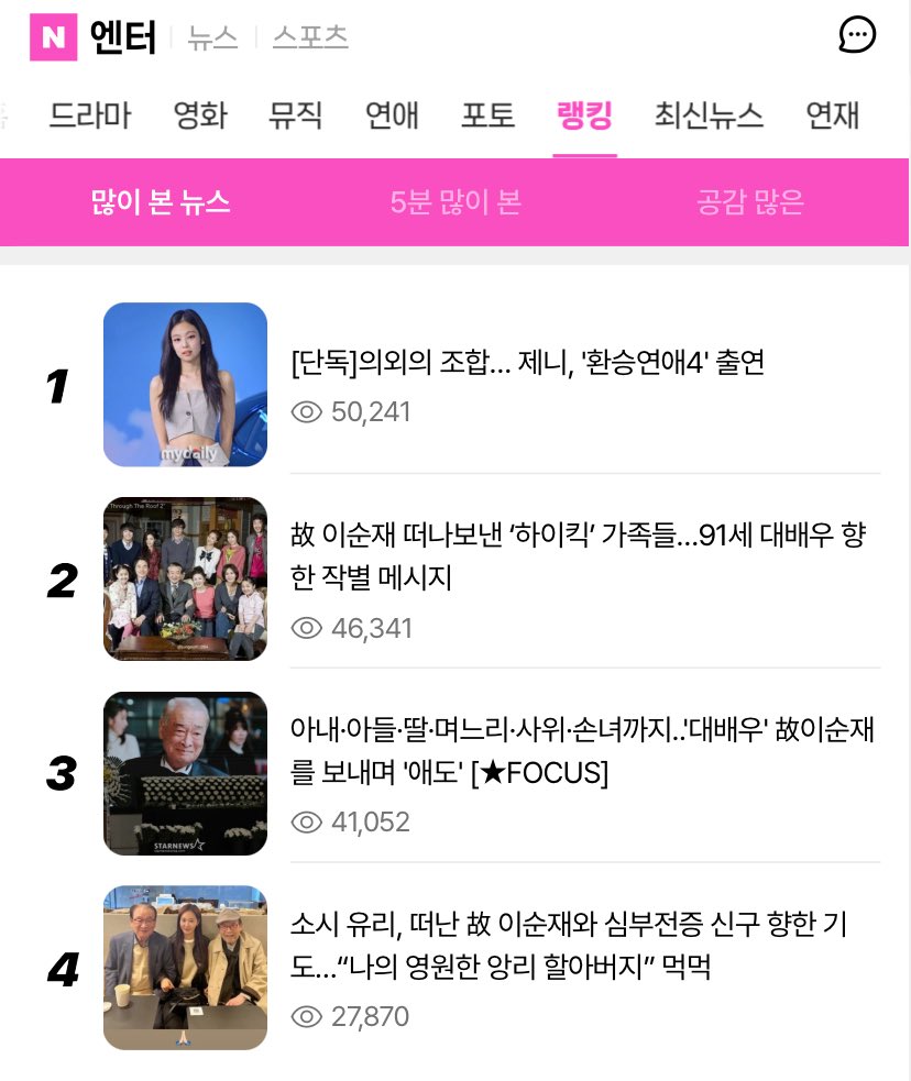maibogs's tweet image. The news of Jennie&apos;s upcoming appearance on a Korean dating show is trending at #1 and has garnered over 50K views on South Korea&apos;s Naver website

🔗naver.me/FkLSciUj