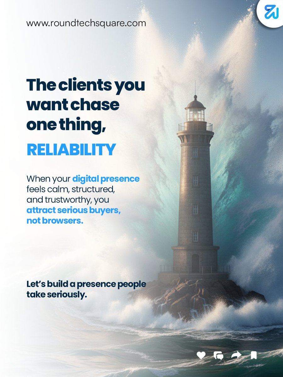 RoundTechSquare's tweet image. Clients with real budgets want one thing when they land on your site: trust.
A clear, steady presence does more than any pitch.
At RoundTechSquare, we build with clarity so your website doesn’t just get views, it drives decisions.

#roundtechsquare #digitalpresence #trust #web
