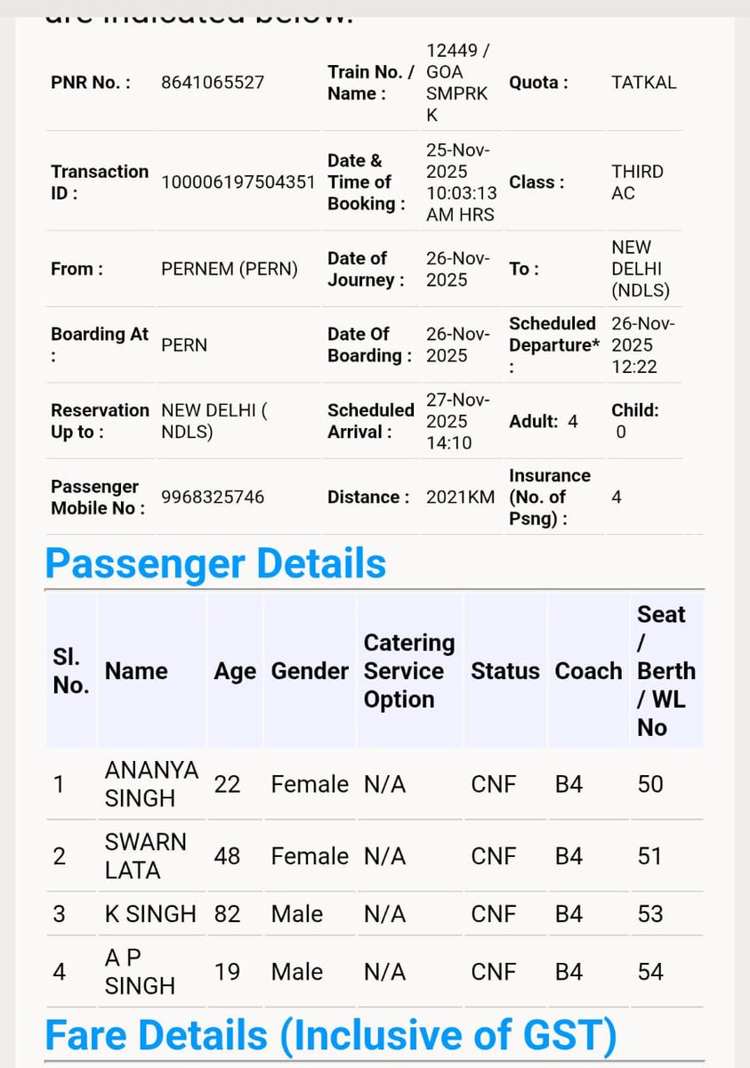 KSSuman1's tweet image. हमारे प्रधानमंत्री जी वरिष्ठ नागरिकों को प्रोत्साहन देते हैं। लेकिन IRCTC  82 साल के वरिष्ठ नागरिक को ऊपर की सीट देते हैं जिससे उनको चढ़ने उतरने  टॉयलेट जाने में किसी भी घटना का सामना करना पड सकता है मंत्री महोदय आज मुझे नीचे की सीट उपलब्ध कराई जाए।
#Ashwanikumar 
#IRCTC