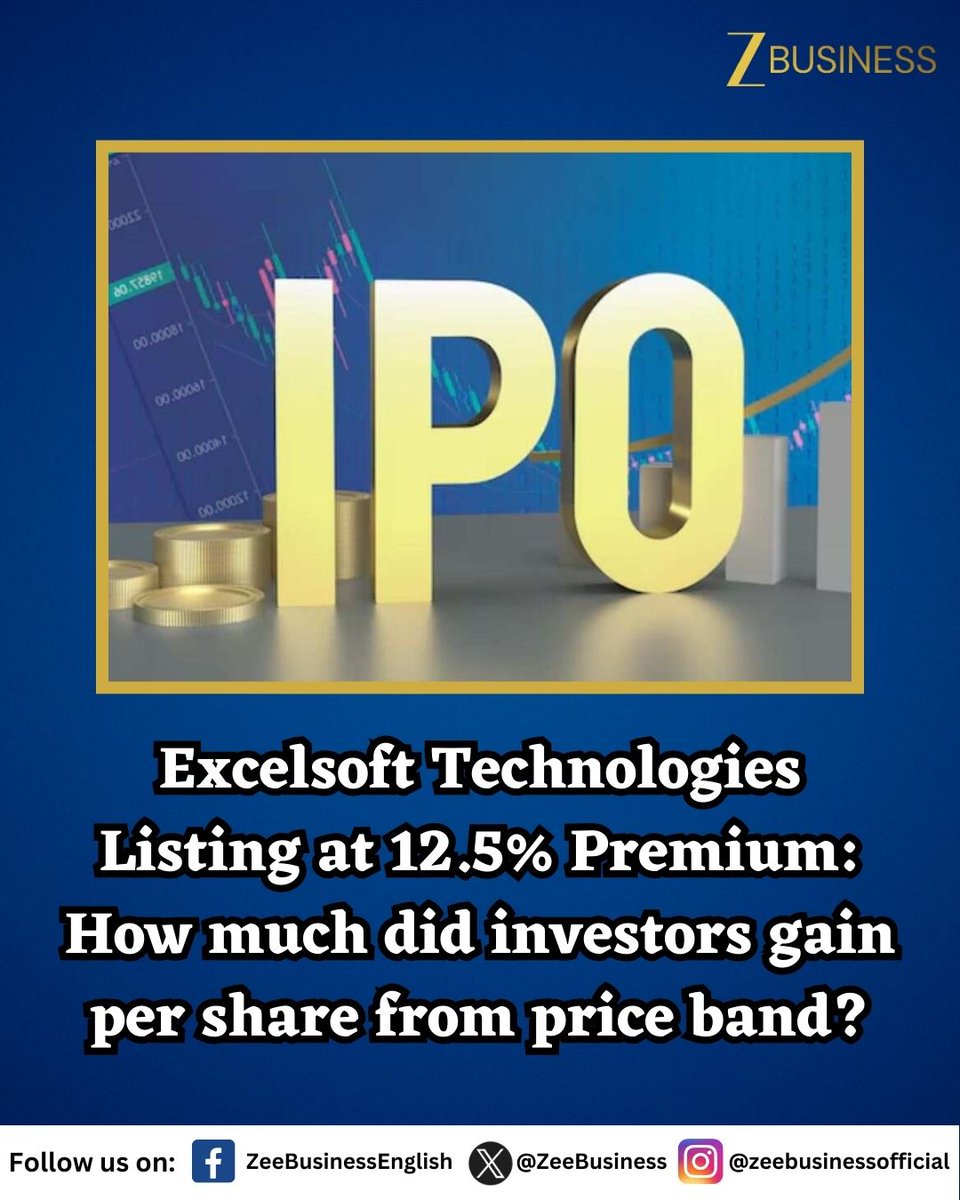 ZeeBusiness's tweet image. 📈 Excelsoft Technologies makes a strong debut

The company hit the market on a high note after its IPO closed with a robust 43.19× subscription

Read More - tinyurl.com/36zerffc