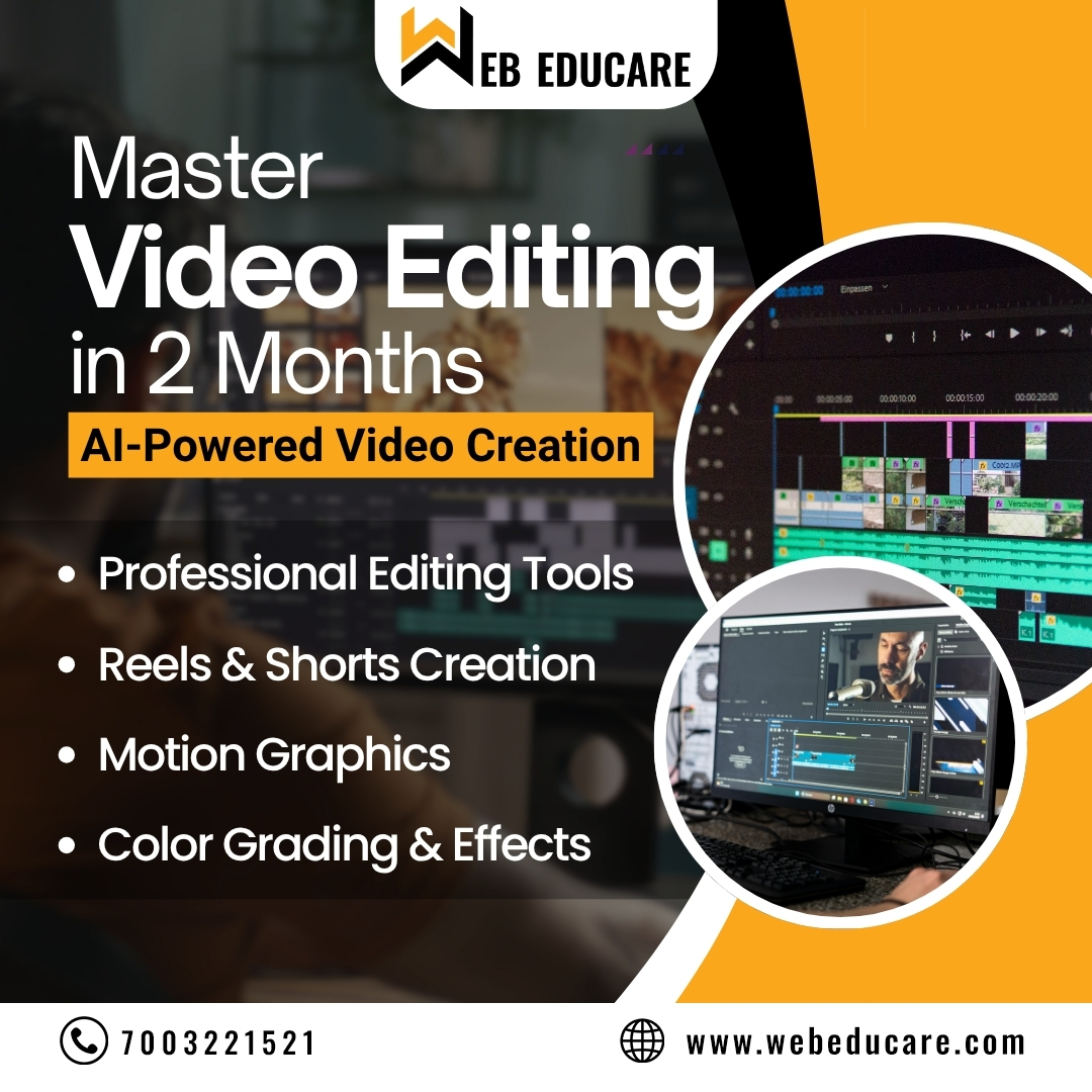 webeducare's tweet photo. Are you ready to become a professional video editor?

📚 Course Curriculum:
✅ AI Video Tools (Descript, Runway ML, Pictory)
✅ Instagram Reels &amp; YouTube Shorts

📞 Call: +91 70032 21521
💬 WhatsApp: https://t.co/2vm78qp14m

#VideoEditingCourse #LearnVideoEditing   #VideoEditing https://t.co/xbdyYN6WTk