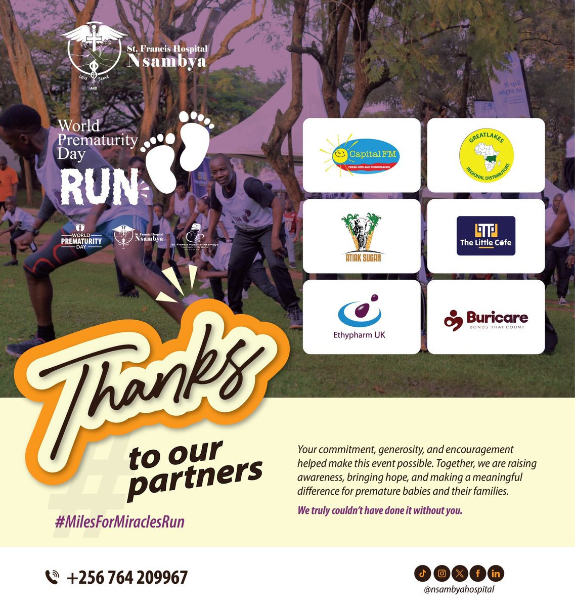 To all our participants and partners  thank you for showing up, standing with us, and carrying this cause with such spirit.

 Your presence made Sunday unforgettable. 

#NsambyaHosiptal