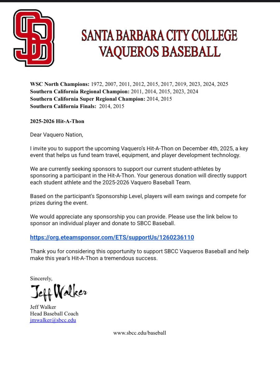 SBCC Vaquero Baseball tweet media