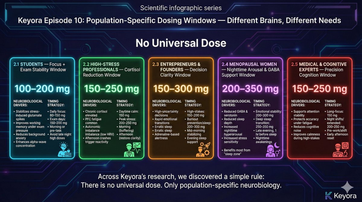 Keyora_US's tweet image. I just published Episode 10 - Safety, Dosage, Timing
How Much L-Theanine Do People Actually Need?
Why L-Theanine Dosage Matters More Than People Think

medium.com/p/episode-10-s…

#CognitiveLoad #NeuralNoise #ExecutiveFunction #SignalToNoise #CognitiveInstability…