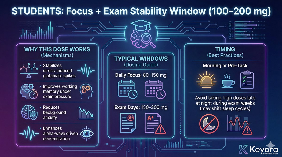 Keyora_US's tweet image. I just published Episode 10 - Safety, Dosage, Timing
How Much L-Theanine Do People Actually Need?
Why L-Theanine Dosage Matters More Than People Think

medium.com/p/episode-10-s…

#CognitiveLoad #NeuralNoise #ExecutiveFunction #SignalToNoise #CognitiveInstability…