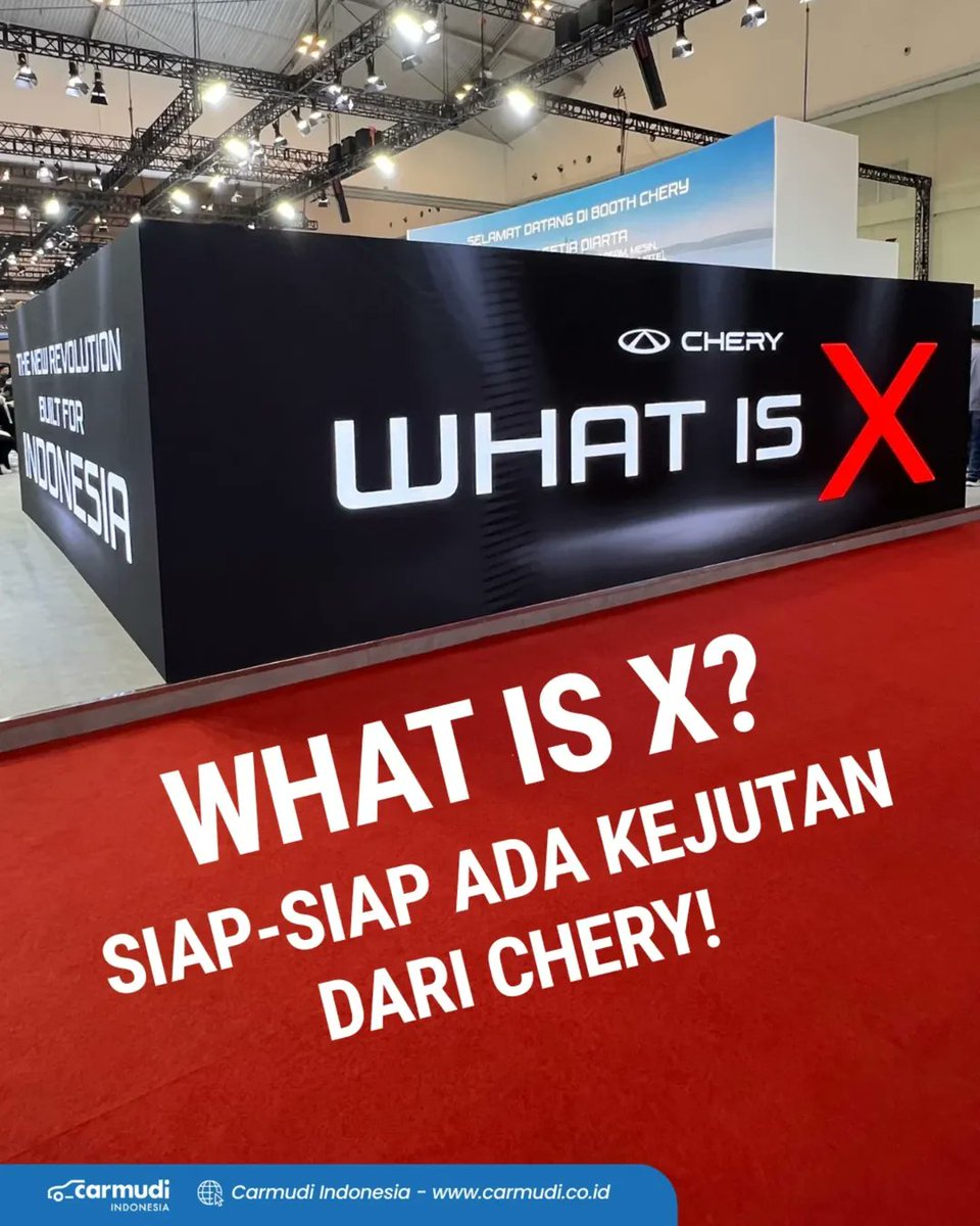 Carmudi_ID's tweet image. WHAT IS X? Siap-Siap Ada Kejutan dari Chery!

Sesuatu yang misterius lagi disiapkan Chery di GJAW 2025. Huruf X terpampang besar, tapi… apa artinya yaa? 🤔 Dan isi black box ini, sebenernya apa sih?

Clue-nya : Sebuah revolusi baru yang dibuat khusus untuk Indonesia.
#carmudi