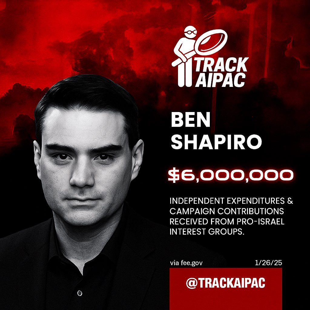 <a href="/WellsJorda89710/">Reverend Jordan Wells</a> <a href="/benshapiro/">Ben Shapiro</a> If donations to propaganda characters from the tiny hat club are considered “success” AIPAC should have been registered as a foreign agent during JFK’s presidency. 

They absolutely would have been if JFK had not been assassinated.