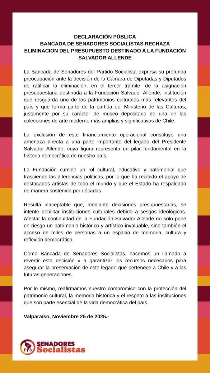 Senadores PS Chile tweet media